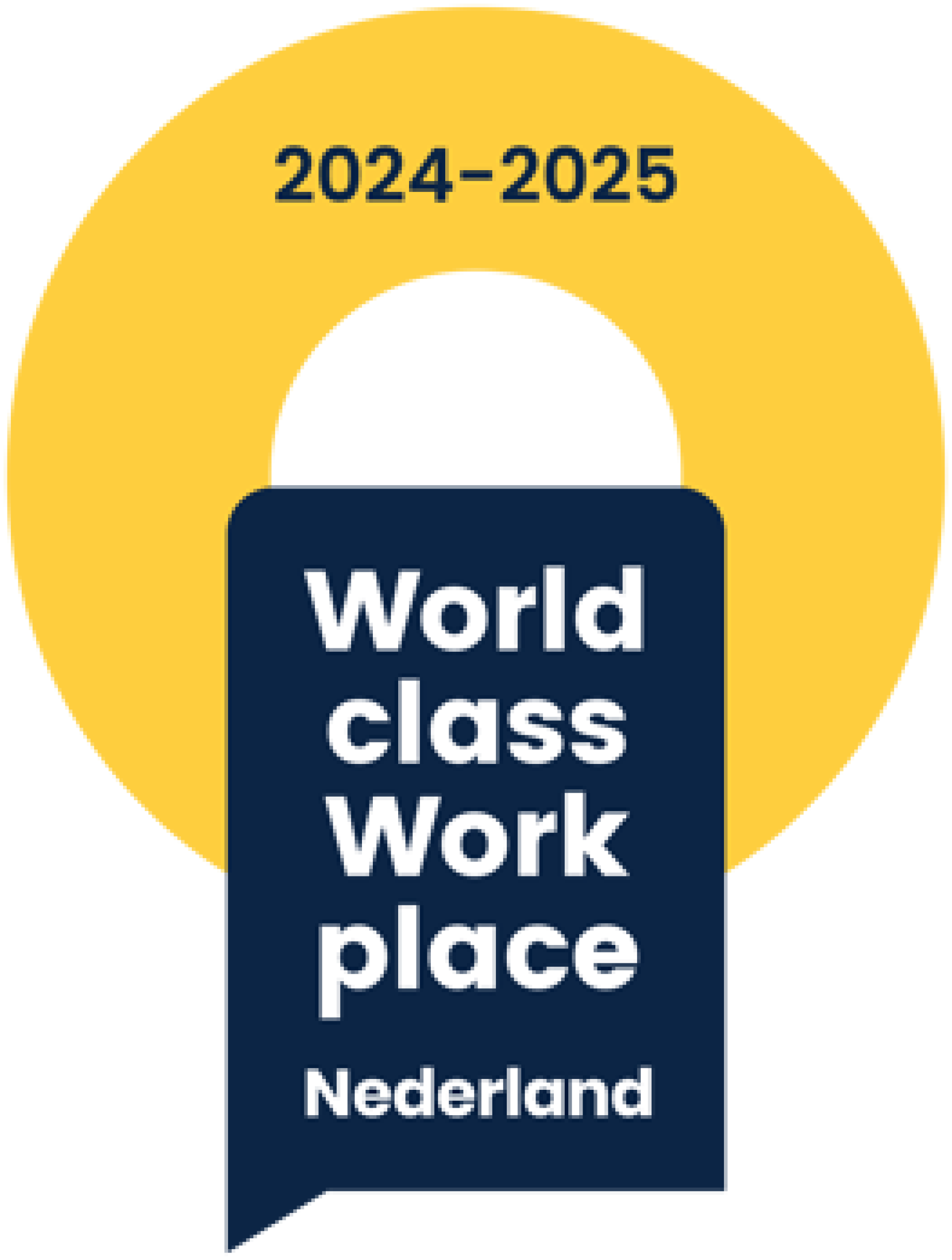 Embleem "World Class Workplace Nederland 2024-2025".